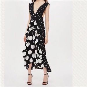 Topshop polka dot midi dress